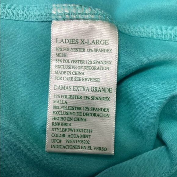 Tangerine Ladies Aqua Mint Zip-Up Active Performance Jacket XL - Picture 6 of 7
